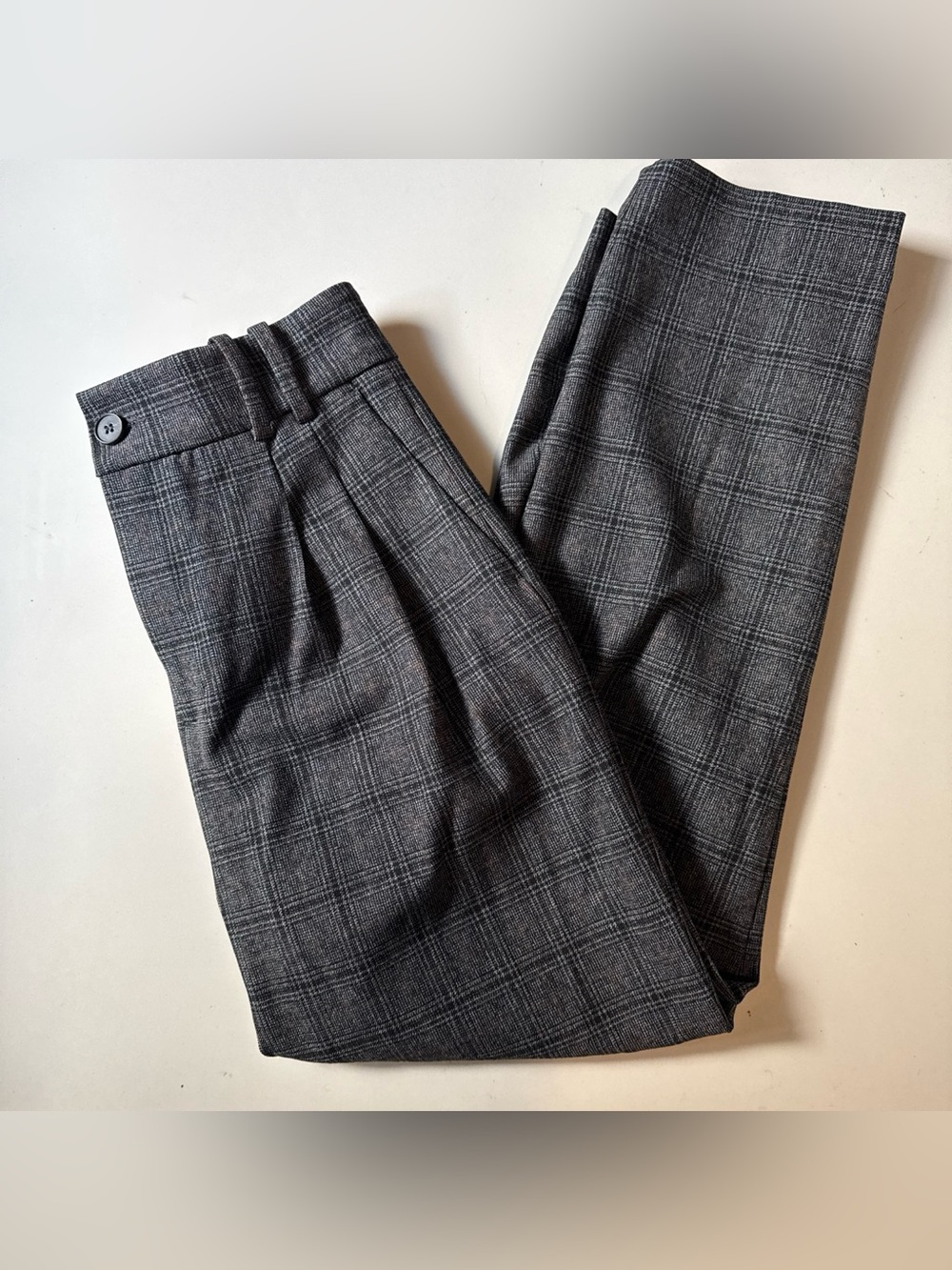 Zara Gray/Brown Plaid Trousers